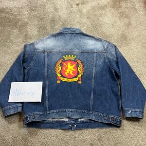 Authentic Balenciaga Lion Crest Oversized Denim Jean Jacket M